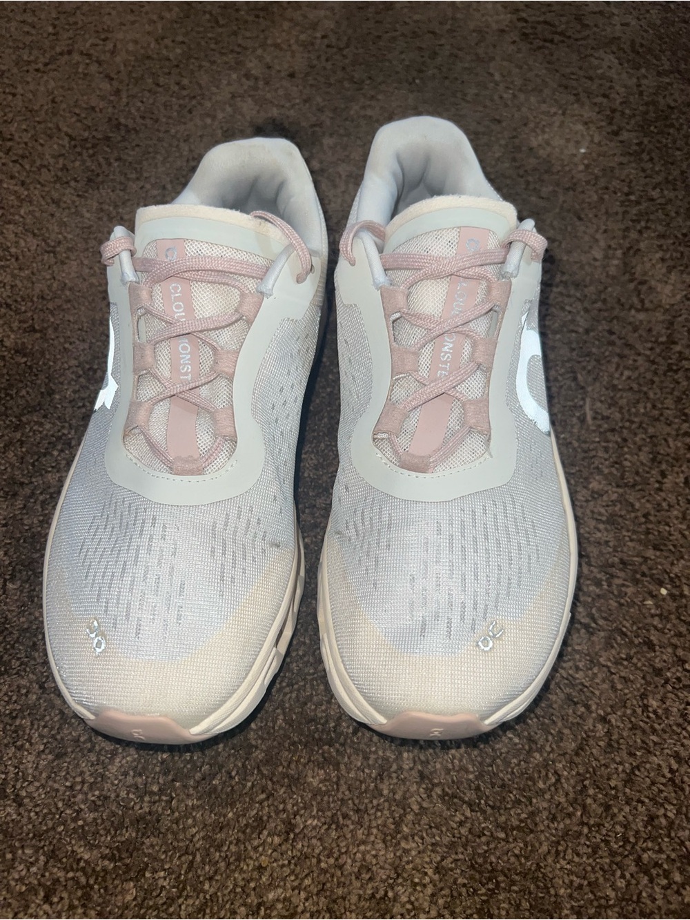 Light Pink and White Women's Cloud-Tech Cushion Sneakers - Picture 6 of 10